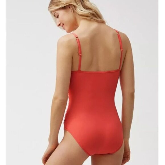 Tommy Bahama Women's One-Piece‎ Swimsuit Size 4 Orange Cross Front 189193 - Picture 4 of 10